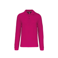 KARIBAN Férfi hosszú ujjú galléros piké póló, Kariban KA243, Fuchsia-S