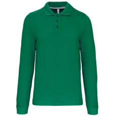 KARIBAN Férfi hosszú ujjú galléros piké póló, Kariban KA243, Kelly Green-4XL