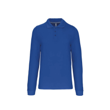 KARIBAN Férfi hosszú ujjú galléros piké póló, Kariban KA243, Light Royal Blue-2XL férfi póló