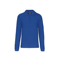 KARIBAN Férfi hosszú ujjú galléros piké póló, Kariban KA243, Light Royal Blue-XL