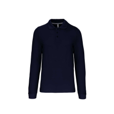KARIBAN Férfi hosszú ujjú galléros piké póló, Kariban KA243, Navy-4XL