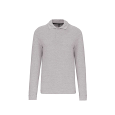 KARIBAN Férfi hosszú ujjú galléros piké póló, Kariban KA243, Oxford Grey-S