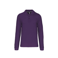 KARIBAN Férfi hosszú ujjú galléros piké póló, Kariban KA243, Purple-L