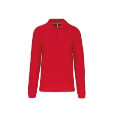 KARIBAN Férfi hosszú ujjú galléros piké póló, Kariban KA243, Red-3XL férfi póló