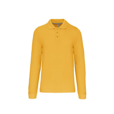 KARIBAN Férfi hosszú ujjú galléros piké póló, Kariban KA243, Yellow-4XL