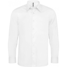 KARIBAN Férfi ing Kariban KA529 Long-Sleeved Cotton/Elastane Shirt -2XL, White