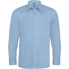 KARIBAN Férfi ing Kariban KA529 Long-Sleeved Cotton/Elastane Shirt -M, Light Blue