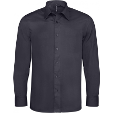 KARIBAN Férfi ing Kariban KA529 Long-Sleeved Cotton/Elastane Shirt -M, Navy
