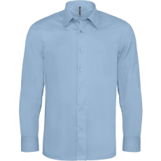 KARIBAN Férfi ing Kariban KA529 Long-Sleeved Cotton/Elastane Shirt -S, Light Blue