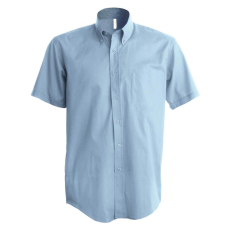 KARIBAN Férfi ing Kariban KA531 Short-Sleeved Cotton/Elastane Shirt -2XL, Light Blue