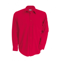 KARIBAN Férfi ing Kariban KA541 Men&#039;S Long-Sleeved Cotton poplin Shirt -L, Classic Red férfi ing