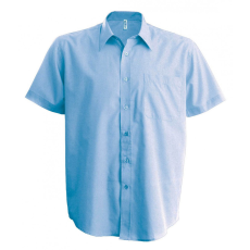 KARIBAN Férfi ing Kariban KA543 Men'S Short-Sleeved Cotton poplin Shirt -2XL, Bright Sky