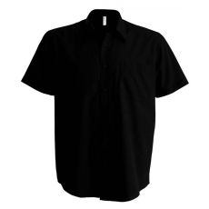 KARIBAN Férfi ing Kariban KA543 Men'S Short-Sleeved Cotton poplin Shirt -5XL, Black