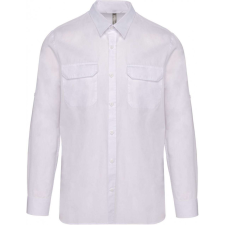KARIBAN Férfi ing Kariban KA590 Men&#039;S Long-Sleeved Safari Shirt -M, White férfi ing