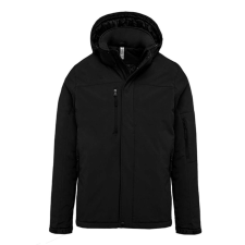 KARIBAN Férfi kapucnis, bélelt softshell kabát, Kariban KA650, Black-L férfi kabát, dzseki