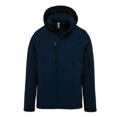 KARIBAN Férfi kapucnis, bélelt softshell kabát, Kariban KA650, Navy-M