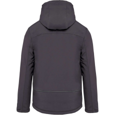 KARIBAN Férfi kapucnis, bélelt softshell kabát, Kariban KA650, Titanium-2XL