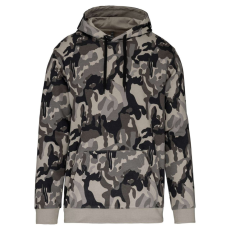 KARIBAN Férfi kapucnis pulóver, Kariban KA476, Grey Camouflage-2XL