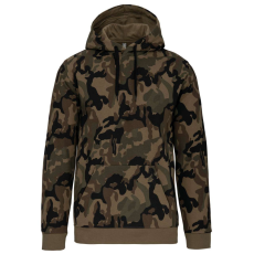 KARIBAN Férfi kapucnis pulóver, Kariban KA476, Olive Camouflage-S