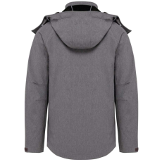 KARIBAN Férfi kapucnis softshell dzseki, Kariban KA413, Marl Grey-2XL