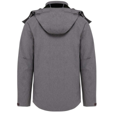 KARIBAN Férfi kapucnis softshell dzseki, Kariban KA413, Marl Grey-L női dzseki, kabát