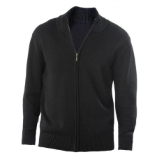 KARIBAN Férfi Kariban Kardigán KA971 Full Zip Cardigan -4XL, Black férfi pulóver, kardigán