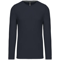 KARIBAN Férfi kereknyakú hosszú ujjú pamut póló, Kariban KA359, Navy-2XL