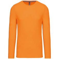 KARIBAN Férfi kereknyakú hosszú ujjú pamut póló, Kariban KA359, Orange-XL