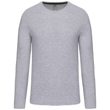 KARIBAN Férfi kereknyakú hosszú ujjú póló, Kariban KA359, Oxford Grey-4XL férfi póló