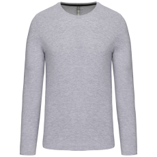 KARIBAN Férfi kereknyakú hosszú ujjú póló, Kariban KA359, Oxford Grey-XL