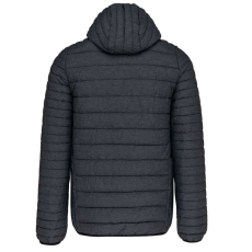 KARIBAN Férfi meleg és ultrakönnyű kapucnis bélelt kabát , Kariban KA6110, Marl Dark Grey-2XL