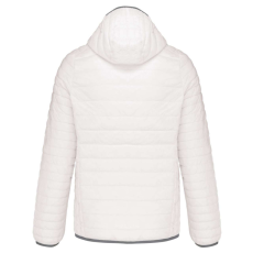 KARIBAN Férfi meleg és ultrakönnyű kapucnis bélelt kabát , Kariban KA6110, White-4XL