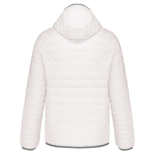 KARIBAN Férfi meleg és ultrakönnyű kapucnis bélelt kabát , Kariban KA6110, White-S férfi kabát, dzseki