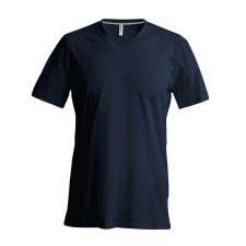 KARIBAN Férfi oldalvarrott V-nyakú rövid ujjó póló, Kariban KA357, Dark Grey-4XL férfi póló