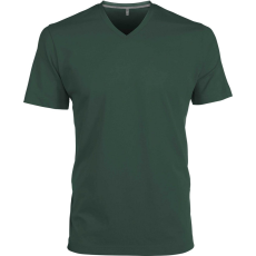 KARIBAN Férfi oldalvarrott V-nyakú rövid ujjó póló, Kariban KA357, Forest Green-2XL