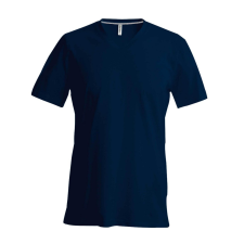 KARIBAN Férfi oldalvarrott V-nyakú rövid ujjó póló, Kariban KA357, Navy-2XL férfi póló
