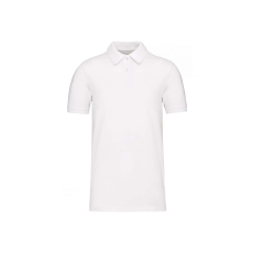 KARIBAN Férfi organikus férfi piké pamut póló, Kariban KA2025, White-M