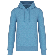 KARIBAN Férfi organikus kapucnis pulóver, Kariban KA4027, Cloudy Blue Heather-4XL férfi pulóver, kardigán