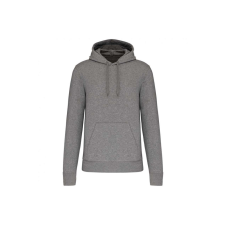 KARIBAN Férfi organikus kapucnis pulóver, Kariban KA4027, Grey Heather-XL férfi pulóver, kardigán