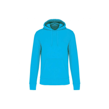 KARIBAN Férfi organikus kapucnis pulóver, Kariban KA4027, Sea Turquoise-4XL férfi pulóver, kardigán