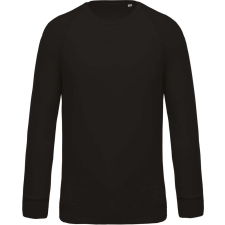 KARIBAN Férfi organikus környakas raglános pulóver, Kariban KA480, Black-M férfi pulóver, kardigán