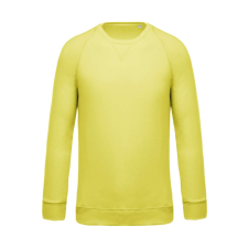 KARIBAN Férfi organikus környakas raglános pulóver, Kariban KA480, Lemon Yellow-2XL férfi pulóver, kardigán
