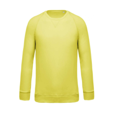 KARIBAN Férfi organikus környakas raglános pulóver, Kariban KA480, Lemon Yellow-S