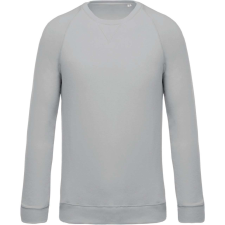 KARIBAN Férfi organikus környakas raglános pulóver, Kariban KA480, Snow Grey-2XL férfi pulóver, kardigán