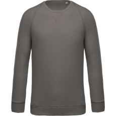 KARIBAN Férfi organikus környakas raglános pulóver, Kariban KA480, Storm Grey-3XL