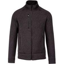 KARIBAN Férfi poliészter cipzáras dzseki, Kariban KA9106, Dark Grey Melange-2XL férfi pulóver, kardigán