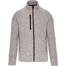KARIBAN Férfi poliészter cipzáras dzseki, Kariban KA9106, Light Grey Mélange-4XL férfi pulóver, kardigán
