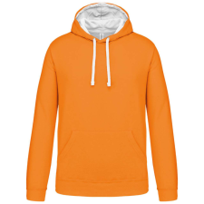 KARIBAN Férfi pulóver kontrasztos bélésű kapucnival, Kariban KA446, Orange/White-S férfi pulóver, kardigán