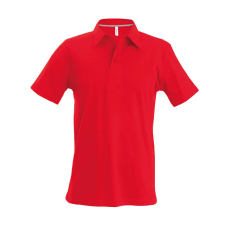 KARIBAN férfi rövid ujjú galléros piké póló KA241, Red-XL