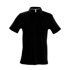KARIBAN Férfi rövid ujjú galléros piké póló, Kariban KA241, Black-XL